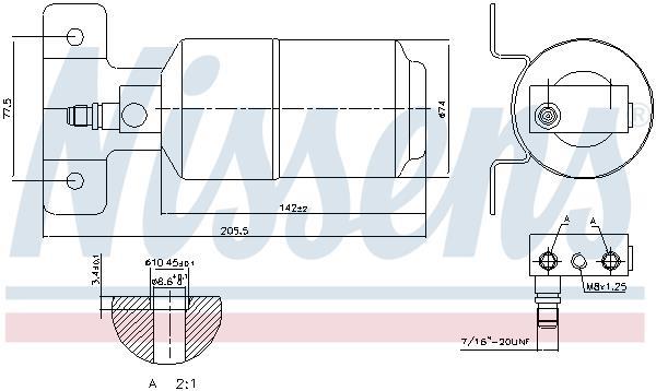 Filtre déshydrateur du circuit de climatisation NISSENS 95169