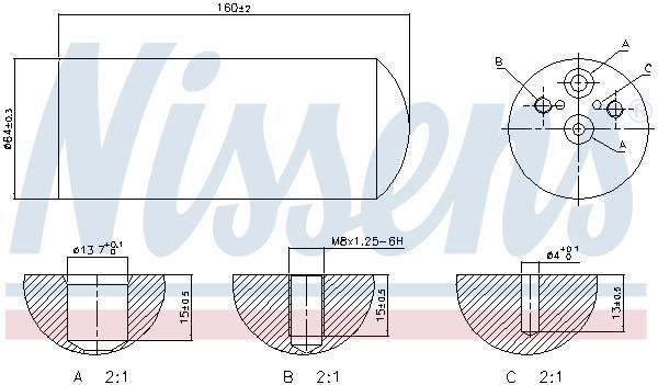 Filtre déshydrateur du circuit de climatisation NISSENS ref. 95172