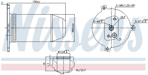 Filtre déshydrateur du circuit de climatisation NISSENS 95174