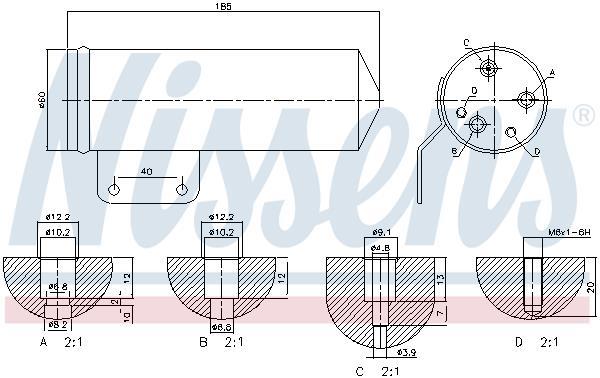 Filtre déshydrateur du circuit de climatisation NISSENS 95193