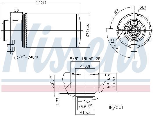 Filtre déshydrateur du circuit de climatisation NISSENS 95229