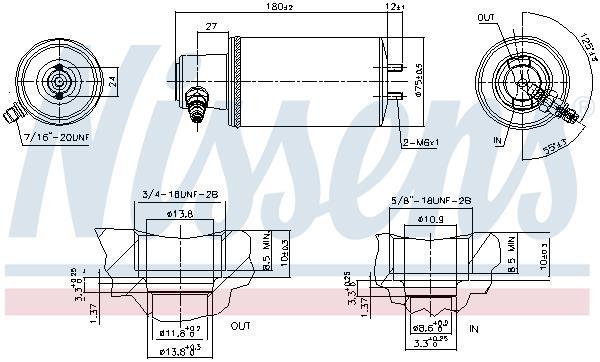 Secador, aire acondicionado NISSENS ref. 95260
