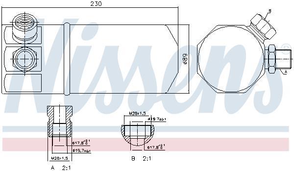 Filtre déshydrateur du circuit de climatisation NISSENS ref. 95262
