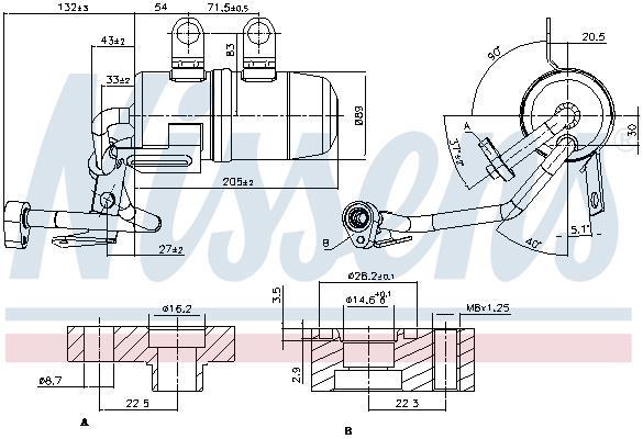 Filtre déshydrateur du circuit de climatisation NISSENS 95384