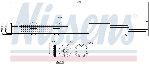 Filtre déshydrateur du circuit de climatisation NISSENS 95403