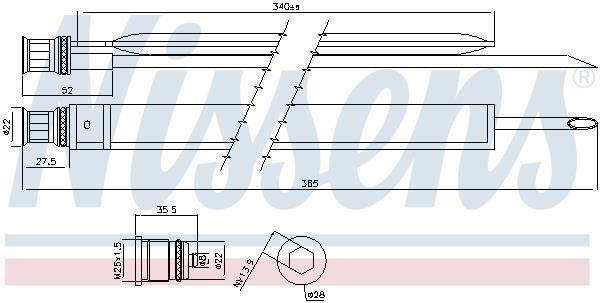Filtre déshydrateur du circuit de climatisation NISSENS ref. 95465