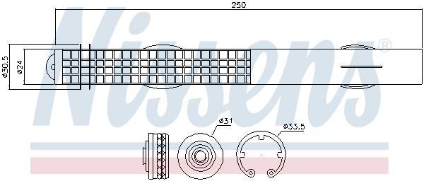 Filtre déshydrateur du circuit de climatisation NISSENS ref. 95467