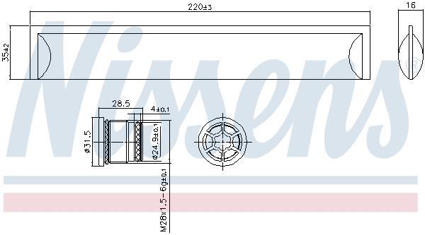 Filtre déshydrateur du circuit de climatisation NISSENS 95554