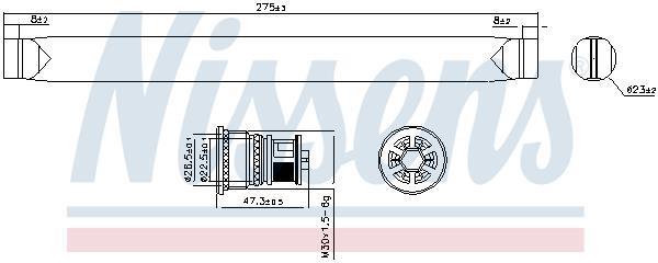 Filtre déshydrateur du circuit de climatisation NISSENS 95571