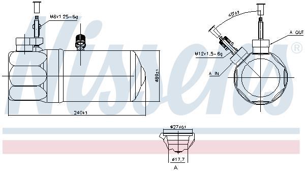 Filtre déshydrateur du circuit de climatisation NISSENS ref. 95572
