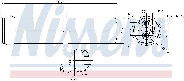 Filtre déshydrateur du circuit de climatisation NISSENS 95587