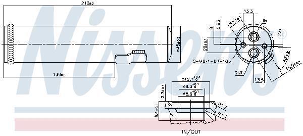 Secador, aire acondicionado NISSENS ref. 95601