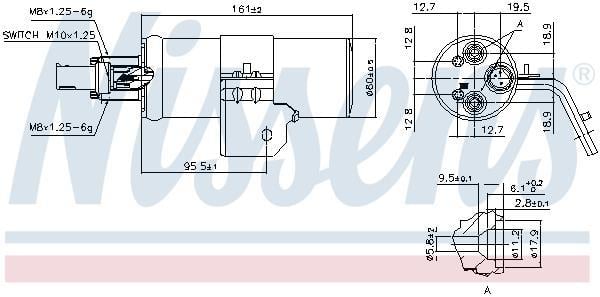 Filtre déshydrateur du circuit de climatisation NISSENS 95607