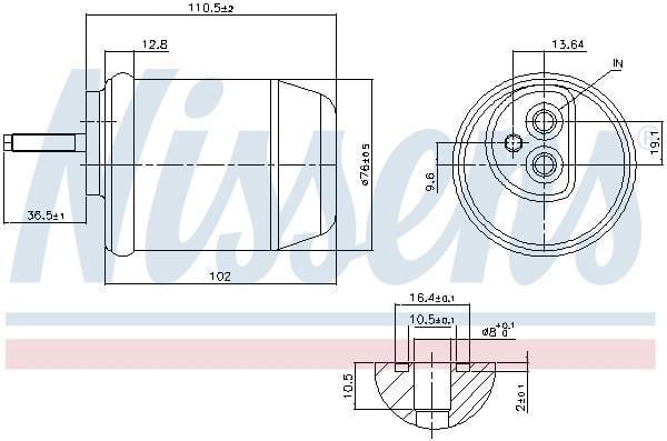 Filtre déshydrateur du circuit de climatisation NISSENS 95761