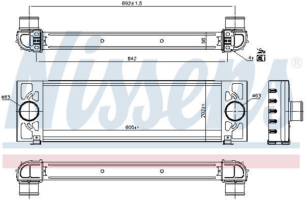 Radiador de admisión, intercooler NISSENS ref. 96066