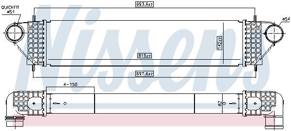 Intercooler permutador ar-ar NISSENS ref. 961005