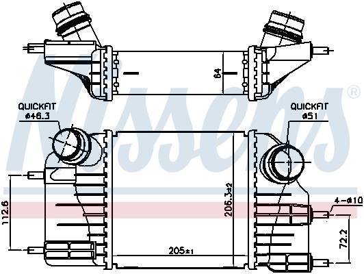 Radiador de admisión, intercooler NISSENS ref. 961117