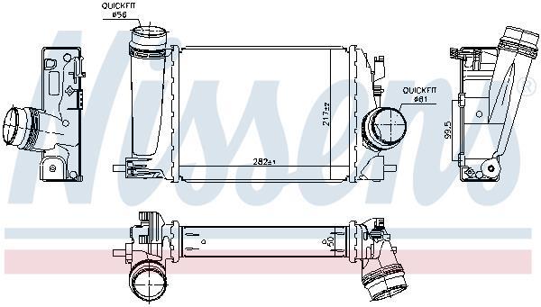 Intercooler, échangeur (Refroidisseur d'air) NISSENS 961118