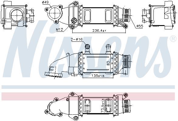 Intercooler, échangeur (Refroidisseur d'air) NISSENS ref. 961207