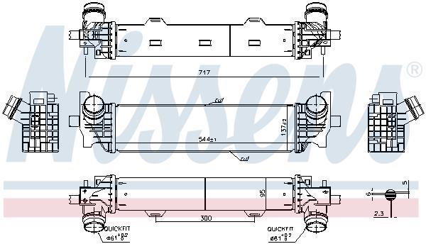 Intercooler, échangeur (Refroidisseur d'air) NISSENS 961226