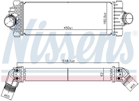 Radiador de admisión, intercooler NISSENS ref. 961230