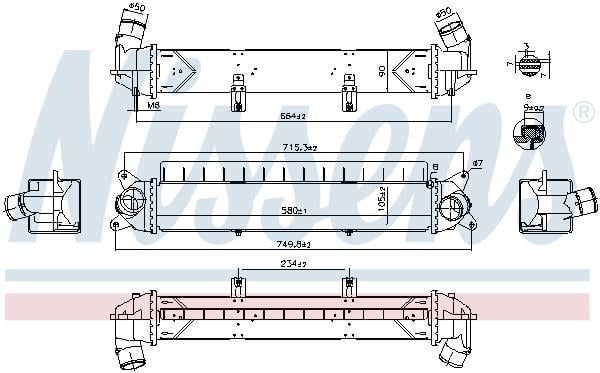 Radiador de admisión, intercooler NISSENS ref. 961241