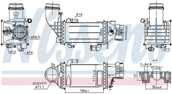 Radiador de admisión, intercooler NISSENS ref. 961247