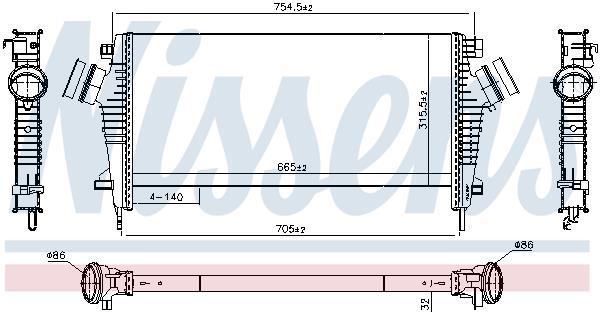 Radiador de admisión, intercooler NISSENS ref. 961252