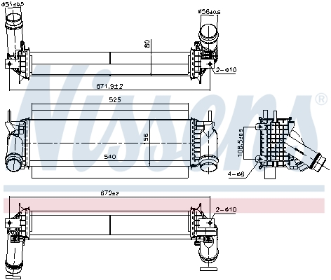 Radiador de admisión, intercooler NISSENS ref. 961281