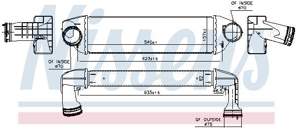 Radiador de admisión, intercooler NISSENS ref. 96129