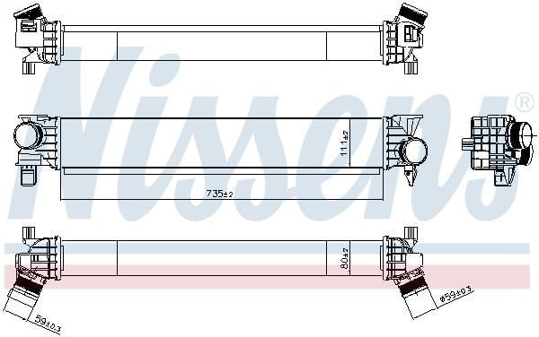 Intercooler, échangeur (Refroidisseur d'air) NISSENS 961315