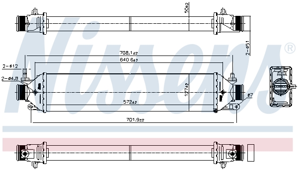 Radiador de admisión, intercooler NISSENS ref. 961317