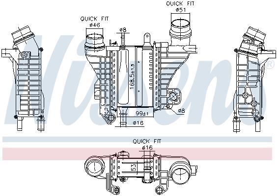 Radiador de admisión, intercooler NISSENS ref. 961321