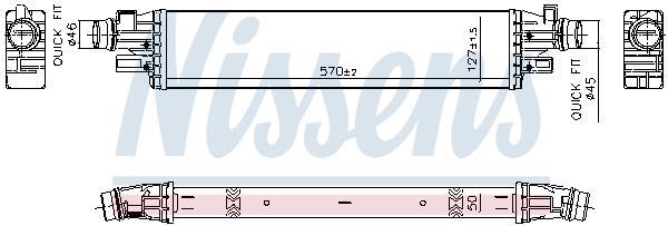 Intercooler, échangeur (Refroidisseur d'air) NISSENS ref. 961335