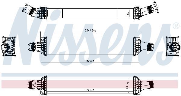 Intercooler, échangeur (Refroidisseur d'air) NISSENS ref. 961345
