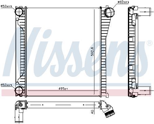 Radiador de admisión, intercooler NISSENS ref. 96136