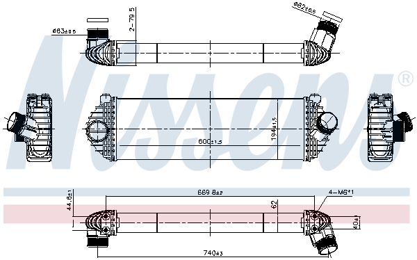 Radiador de admisión, intercooler NISSENS ref. 961409