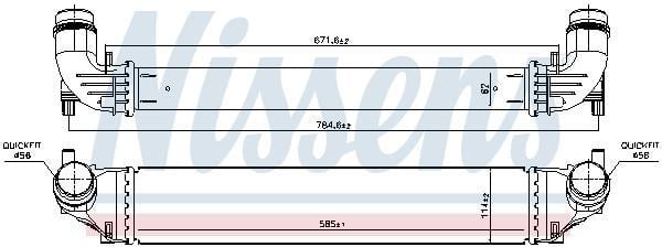 Intercooler, échangeur (Refroidisseur d'air) NISSENS 96141