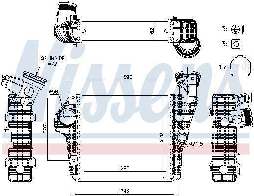 Radiador de admisión, intercooler NISSENS ref. 961426