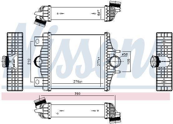 Intercooler, échangeur (Refroidisseur d'air) NISSENS ref. 961427