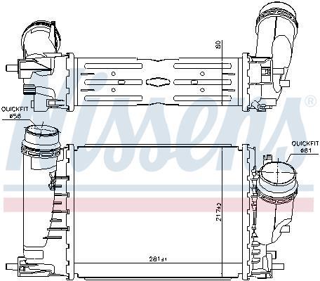 Radiador de admisión, intercooler NISSENS ref. 961429
