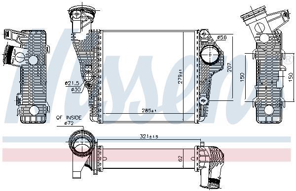 Radiador de admisión, intercooler NISSENS ref. 961435