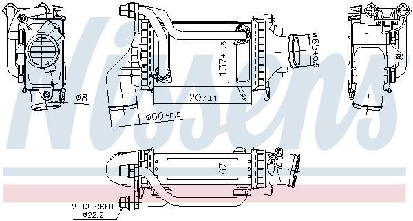 Radiador de admisión, intercooler NISSENS ref. 961454