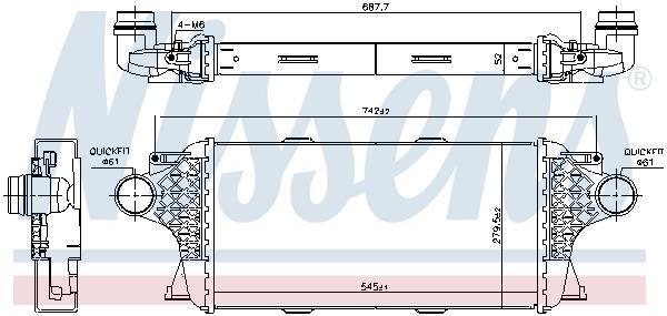 Radiador de admisión, intercooler NISSENS ref. 961458
