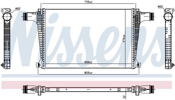Radiador de admisión, intercooler NISSENS ref. 961470