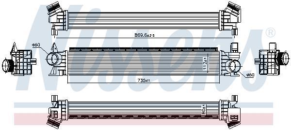 Intercooler, échangeur (Refroidisseur d'air) NISSENS ref. 961479