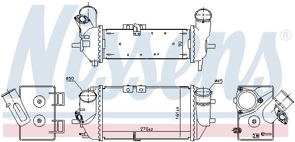 Intercooler, échangeur (Refroidisseur d'air) NISSENS ref. 961488