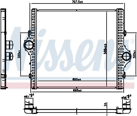 Radiador de admisión, intercooler NISSENS ref. 961506