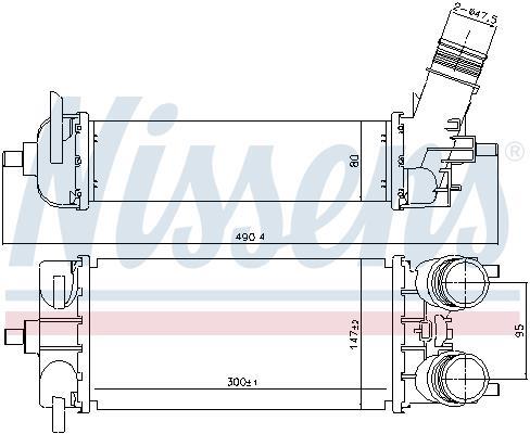 Intercooler, échangeur (Refroidisseur d'air) NISSENS ref. 961509