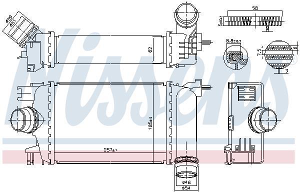Intercooler, échangeur (Refroidisseur d'air) NISSENS 961526